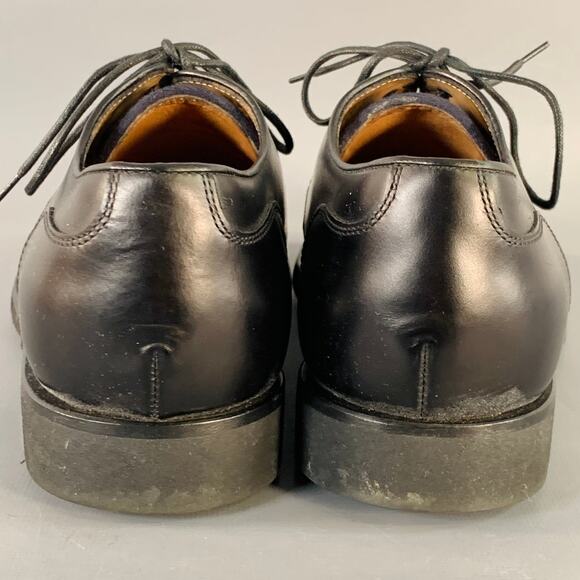 BRUNELLO CUCINELLI Size 8 Black Leather Cap Toe Derby Lace-Up Shoes main image 6